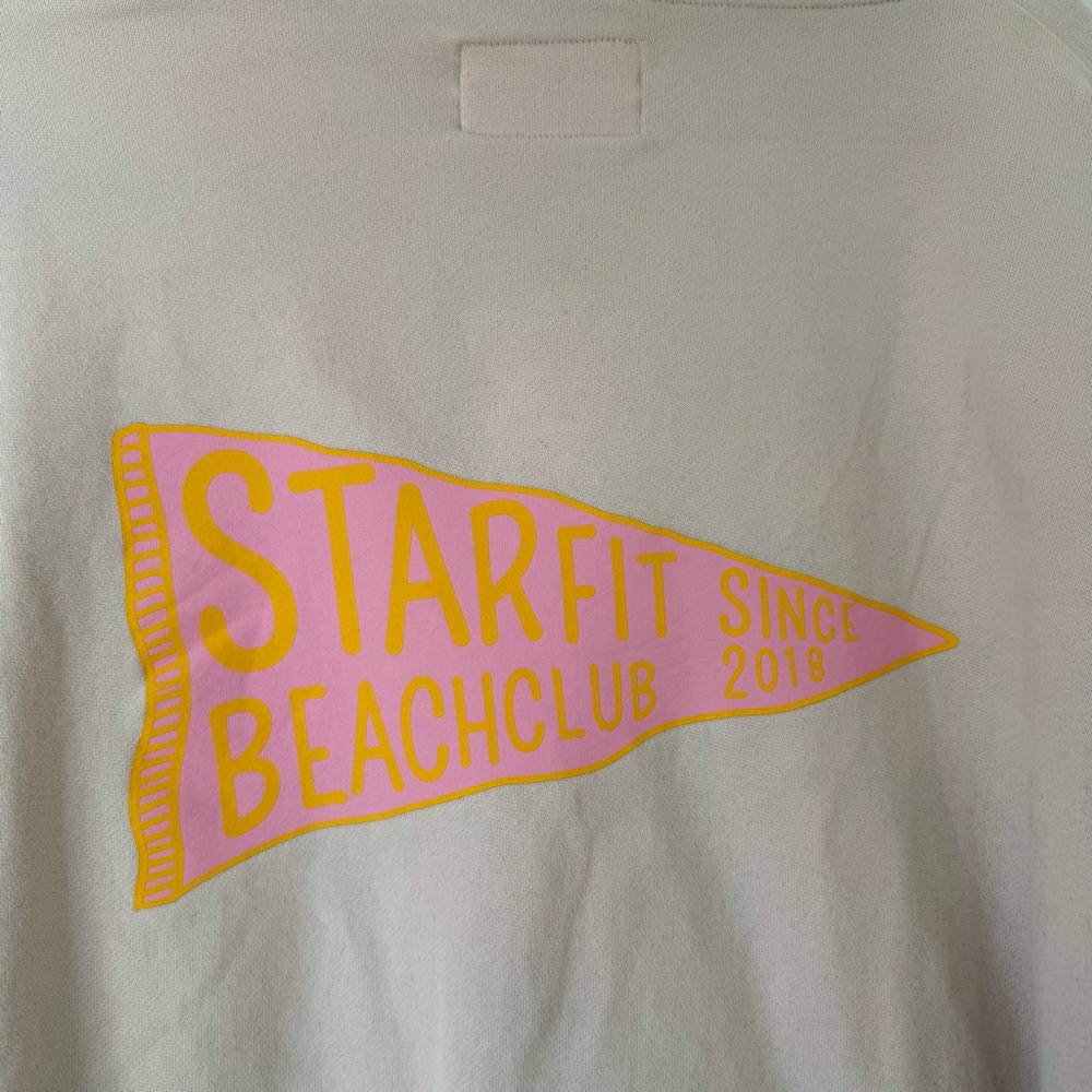 Starfit Beach Club Women’s Neutral Beige Hoodie Sweatshirt Size Medium Pullover - Picture 5 of 12
